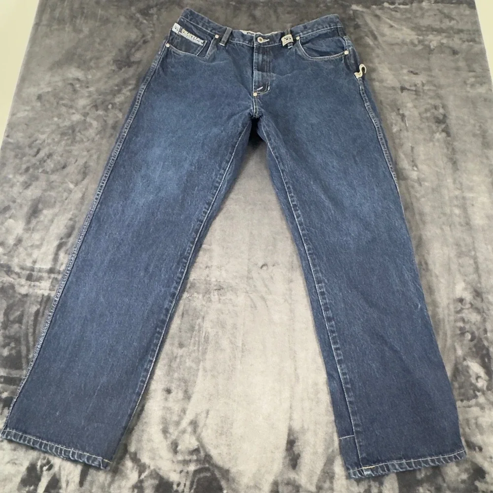 Phat Farm Jeans Mens 36x34 Blue Straight Leg Denim Streetwear